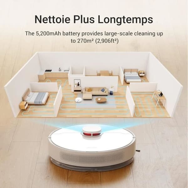 Dreame D10 Plus - Robotti-imuri automaattisella pölynpoistolla - Säilytysaika jopa 90 päivää - LiDAR-navigointi