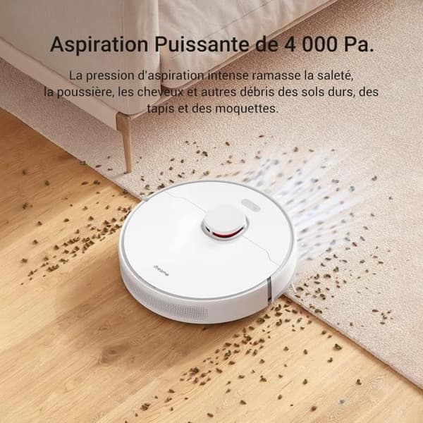 Dreame D10 Plus - Robotti-imuri automaattisella pölynpoistolla - Säilytysaika jopa 90 päivää - LiDAR-navigointi