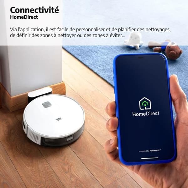 BEKO VRR60314VW - 2-i-1 tilsluttet robotstøvsuger - 150 minutters batterilevetid - 2000 pa - Hvid