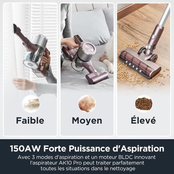 EUREKA AK10 Pro Sammenklappelig Ledningsfri Støvsuger - 29.000 Pa - 450 W - 82 dB