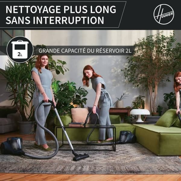 Påslös dammsugare - HOOVER - HP110HM - 700 W - 78 dBA - 2 L - Blå