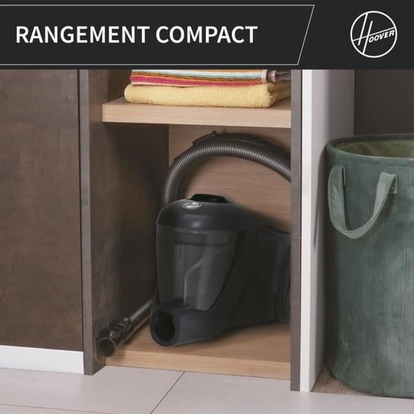 Poseløs støvsuger med beholder - HOOVER - HP321PAF - 850 W - 75 dBA - 2 L - Grå