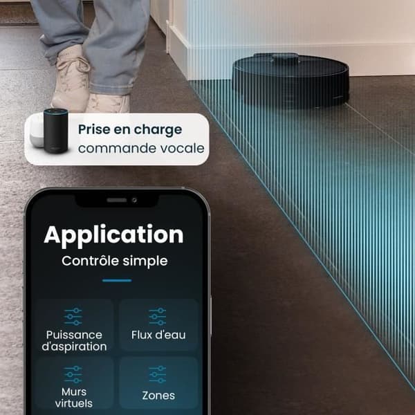 EZIclean I-BOT Z6 MAX - Yhdistetty pölynimuri ja moppirobotti 150 min - 2 kPa - 0,43 L - Musta