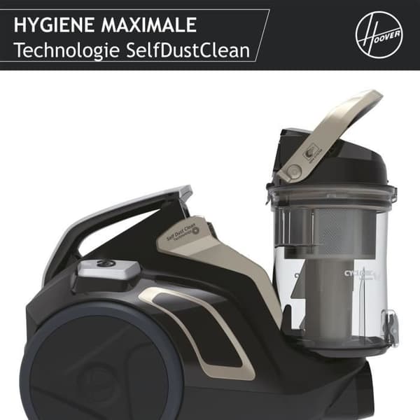 Påslös släddammsugare - HOOVER - HP720PET - 850 W - 68 dBA - 2 L kassett - Speciell för parkettgolv och djur