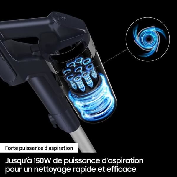 SAMSUNG VS15A6031R4 - Stickdammsugare 150 AW - Multicyklonisk utsug JET 60 - HEPA-filtrering - 40 min autonomi
