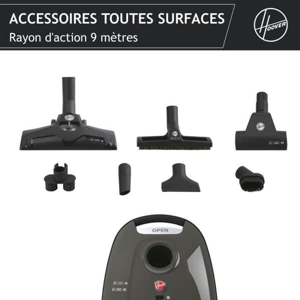 Pölypussillinen kelkkaimuri - HOOVER Telios Extra TXL20PET - 700 W - 3,5 L - 69 dBA - Eläimille tarkoitettu