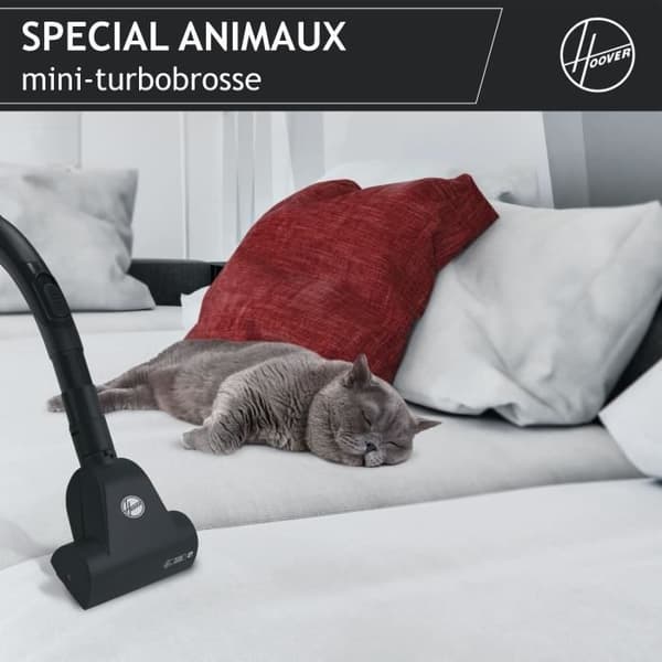 Pölypussillinen kelkkaimuri - HOOVER Telios Extra TXL20PET - 700 W - 3,5 L - 69 dBA - Eläimille tarkoitettu