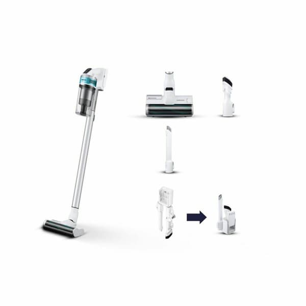 Stavstøvsuger Samsung VS15T7031R1 150 W Sølv, Transparent, Hvid