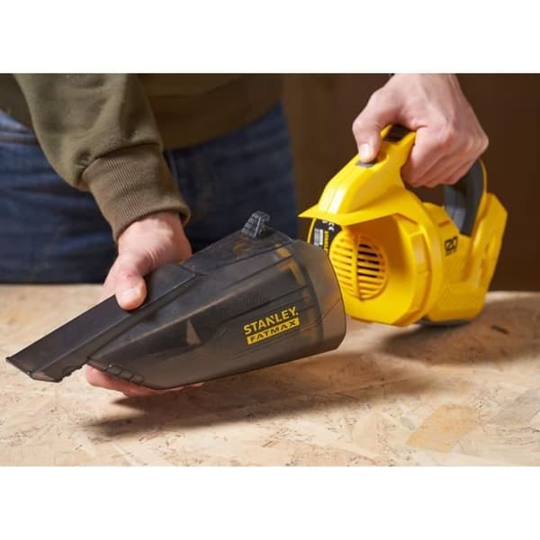 Batteridriven handdammsugare - 18V - 45 Luftwatt, 1300 L/min, 500 ml - V20-serien - STANLEY FATMAX, SFMCVH001B-XJ
