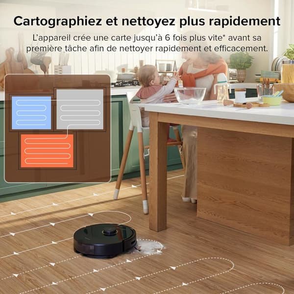 Roborock Q8 Max - Robotdammsugare och golvmopp Svart - 5500Pa - Dubbel Borste - Autonomi 240 Min - Reaktiv teknologisk hinderundvikelse