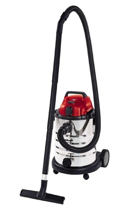 Einhell TH-VC 1930 SA 30 L Tromlestøvsuger Tør/våd 2000 W Poseløs Sort, Rød, Rustfrit stål