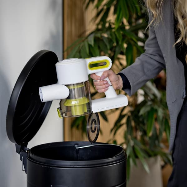 BREND Trådlös stålvacuum med handdammsugare – Vit/Grön