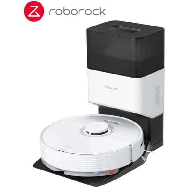 Roborock Q7max+ Vit - Robotdammsugare + 2-i-1 dammlåda och laddningsbas - Alexa Vit