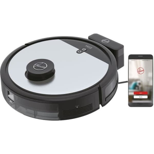 Hoover HG510D Robotdammsugare - WIFI - Lasernavigering - XL-borste - 90 minuters batteritid - Kraftfull - Ultratyst 68 dBA