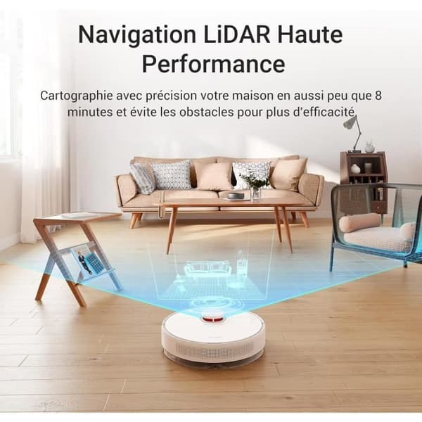 Dreame D10 Plus - Robotstøvsuger med automatisk støvfjerning - Op til 90 dages støvopbevaring - LiDAR Navigation