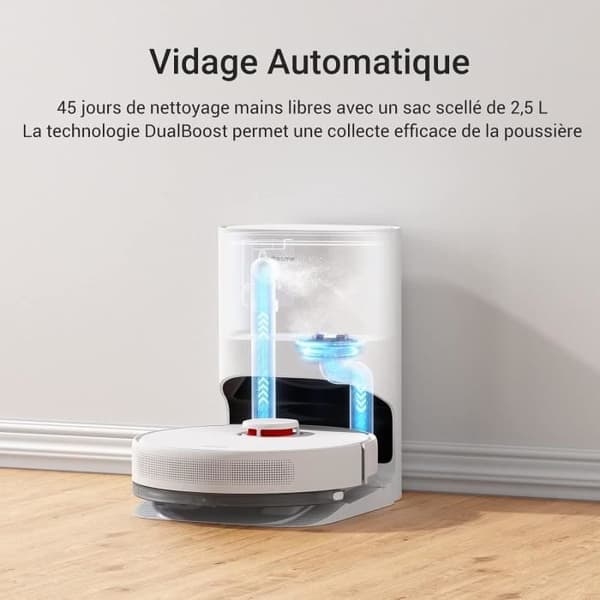 Dreame D10 Plus - Robotstøvsuger med automatisk støvfjerning - Op til 90 dages støvopbevaring - LiDAR Navigation
