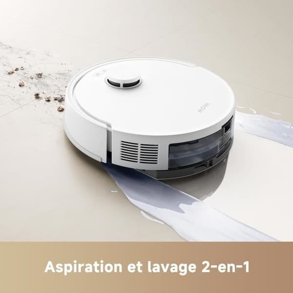 MOVA E20 - Robotdammsugare - LDS Navigation, 5 000 Pa sugkraft - 2-i-1-dammsugare och mopp - Kompakt