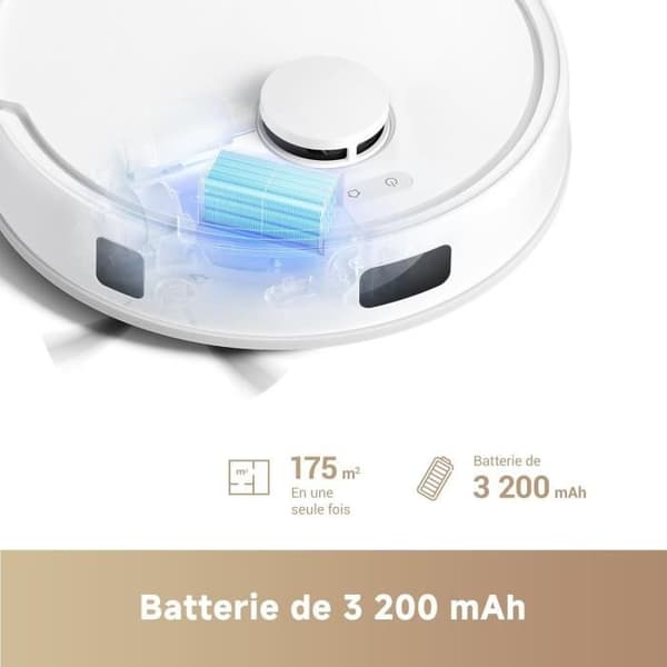 MOVA E20 - Robotdammsugare - LDS Navigation, 5 000 Pa sugkraft - 2-i-1-dammsugare och mopp - Kompakt