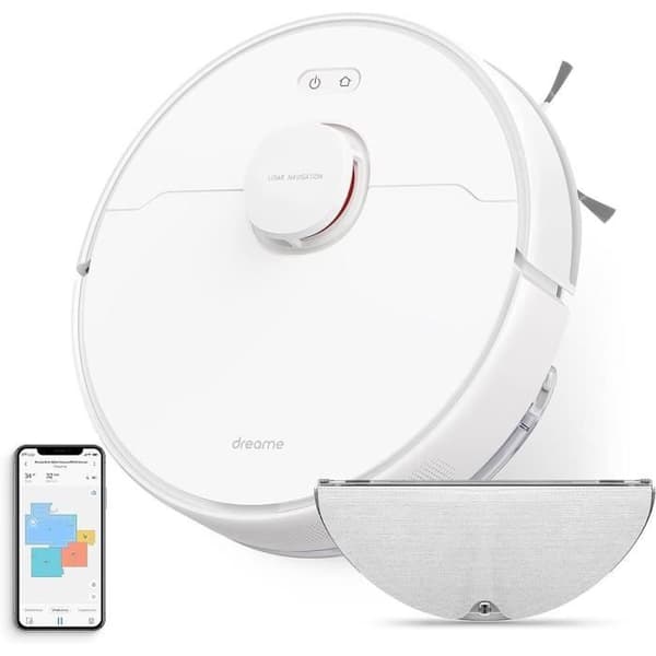 DREAME D9Max Valkoinen - 2-in-1 robotti-imuri - Älykäs laser LDS -navigointi - 4 000 Pa - Kartat useille kerroksille