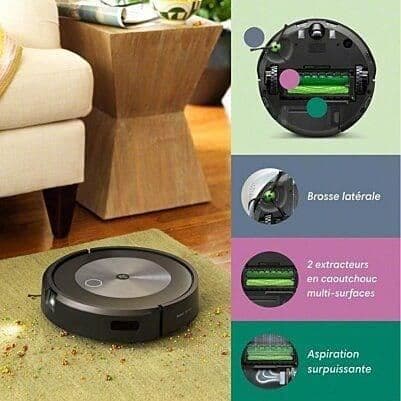 Robotdammsugare - IROBOT J755840 j7+ - Självtömmande system - 400 ml - Grafit