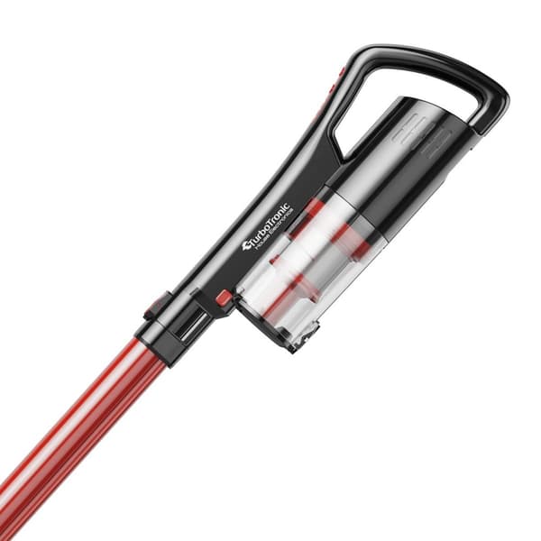 TurboTronic Trådlös stående dammsugare med laser och handdammsugare – Röd