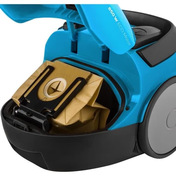 Kanisterdammsugare med påse - SENCOR - SVC 45BL-EUE3 - 850 W ECO-motor - 79 dBA - 1,5 L - Blå