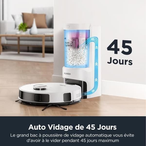 Robotdammsugare - EUREKA E10S Vit - 4000 Pa - 180 min - 200 ml