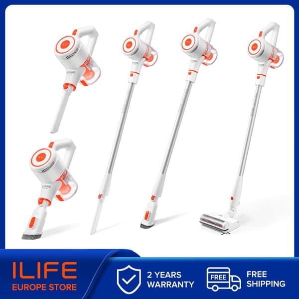 ILIFE G80 Sladdlös Handdammsugare, 22000pa Sugförmåga, 45 minuters Driftstid,VIT, EU