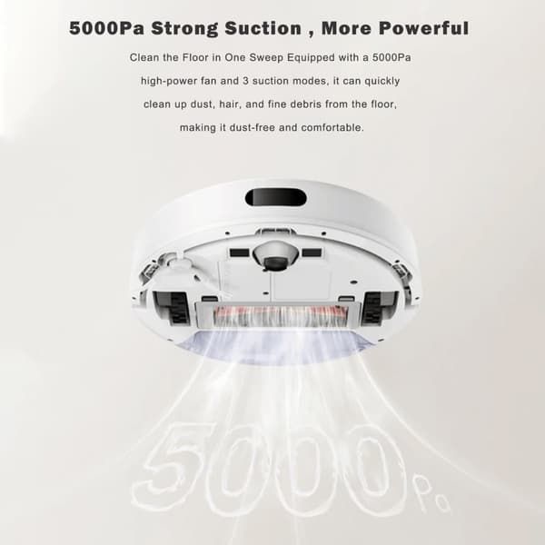 Robotdammsugare, 5000Pa sugkraft, smart navigationssystem,VIT