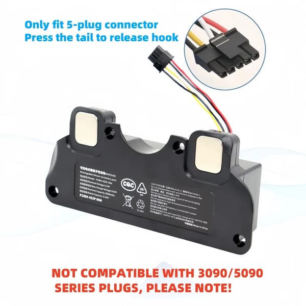 Erstatningsbatteri til CECOTEC CONGA 4090, 6500mAh kapacitet, 14.8V vurdering,6500mAh