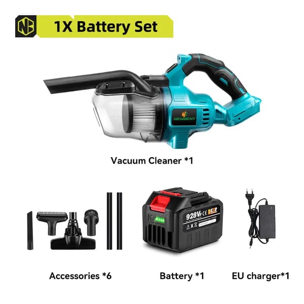 Elektrisk Dammsugare, 1000W Effekt, 700ML Tankkapacitet,1 Batteri EU Kontakt