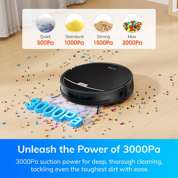 Robotdammsugare, 3000Pa sugkraft, våt- och torrfunktion, trådlös drift,ILIFE V9PRO, EU