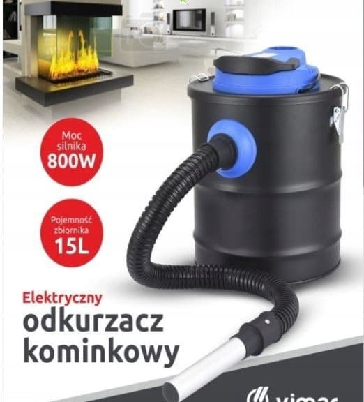 Elektrisk askdammsugare för kamin 800W 15l