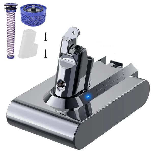 Dyson V6 Batteri, 216V Kapacitet, Kompatibel med Flere Dyson Modeller, 1 STYKKE MED FILTER