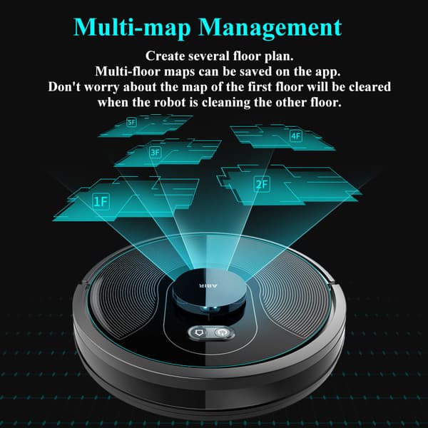 Robotdammsugare, Laser Lidar, 6500pa Sugkraft