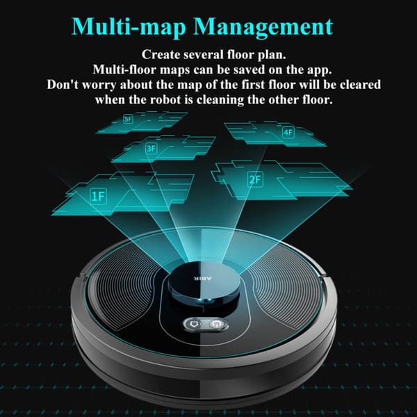 Robotstøvsuger, 6500 PA sugeevne, dobbelt laser navigation, tilpasselig rengøring,EU