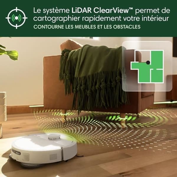 iRobot Roomba Plus 405 Combo Robot + AutoWash - Multifunktionsbas - Tvätta och torka våtservetter - LiDAR Clearview