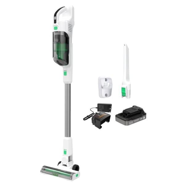 Multifunktionsdammsugare med stav - BLACK &amp; DECKER - REVSV18D1-QW - 36 AW - 18V 2.0 Ah - Vit Grön, Vit