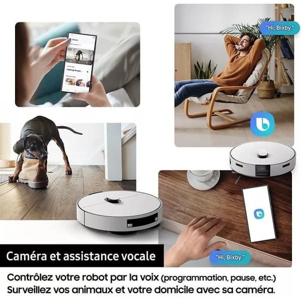 Robotdammsugare - Samsung Jet Bot Combo AI VR7MD97A14G - Clean Station ångdesinfektion - Objektigenkänning
