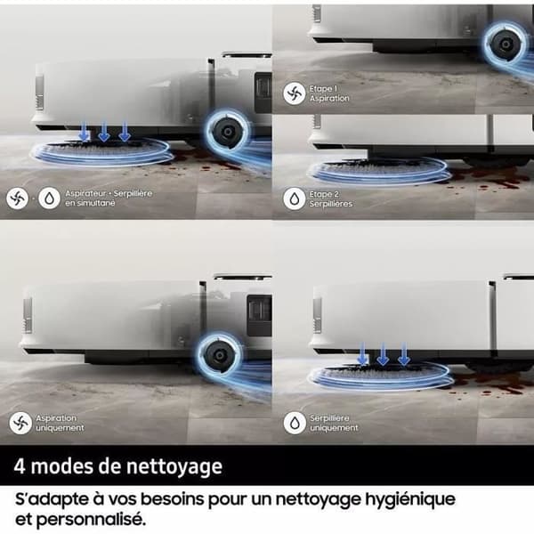 Robotdammsugare - Samsung Jet Bot Combo AI VR7MD97A14G - Clean Station ångdesinfektion - Objektigenkänning
