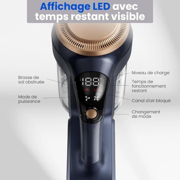 Proscenic P11 Lite johdoton pölynimuri, imuteho 28 kPa, 35 minuutin käyttöaika, 550 ml pölysäiliö, LED-näyttö