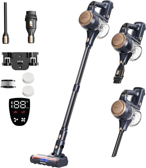 Proscenic P11 Lite johdoton pölynimuri, imuteho 28 kPa, 35 minuutin käyttöaika, 550 ml pölysäiliö, LED-näyttö