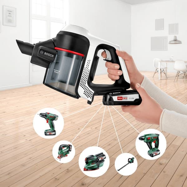 Bosch Serie 6 BCS61113 stavstøvsuger/elektrisk kost 2-i-1 stavstøvsuger Batteri Dry Poseløs Hvid
