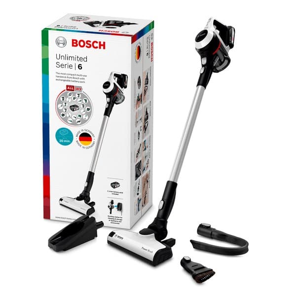 Bosch Serie 6 BCS61113 stavstøvsuger/elektrisk kost 2-i-1 stavstøvsuger Batteri Dry Poseløs Hvid