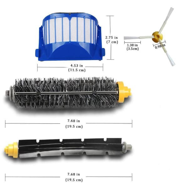 Tillbehörspaket Kompatibla med Roomba iRobot 600 690 680 660 651 650 Huvudborstar Sidoborstar Filter