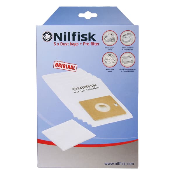 5-Pack dammsugarpåsar + Pre-filter