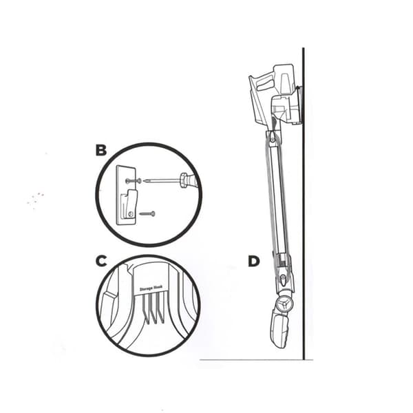 INF Vegghenger for Shark HV300 Støvsuger - Spar plass og hold orden SortShark Vacuum Cleaner