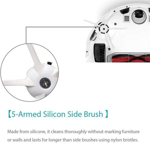10 st Sidoborstar i Silikon Kompatibla med Xiaomi Roborock S50 S51 S55 S6 MAXV S7 S7 Max Sidoborste