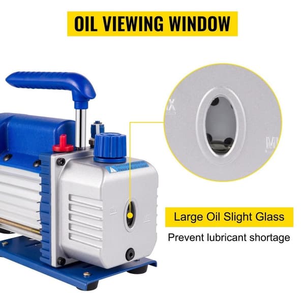 3CFM 1/3 HP vakuumpump med oljevisningsfönster, anti-olja-backflow, bra kylning