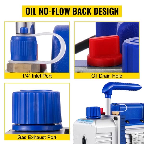 3CFM 1/3 HP vakuumpump med oljevisningsfönster, anti-olja-backflow, bra kylning